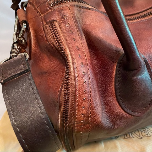 Old Trend hand painted ombre satchel in dark brown - Picture 6 of 16